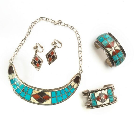 Native American Indian Gem Inlaid Silver Jewelry
