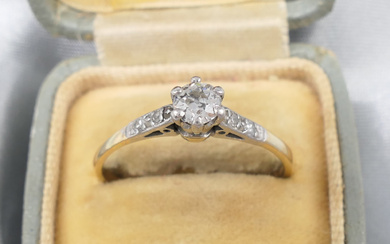 OLD-CUT DIAMOND solitaire ring.