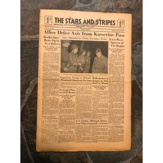 Original World War II Newspaper, Eisenhower