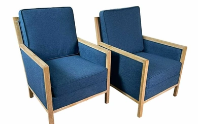 PAIR OF BLUE ARMCHAIRS