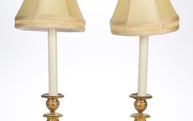 PAIR OF FRENCH DORE BRONZE CANDLESTICKS