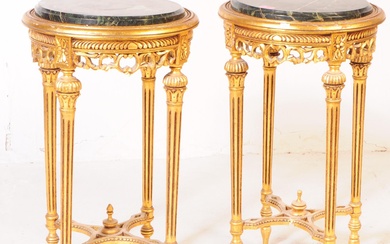 PAIR OF FRENCH LOUIS XVI STYLE CIRCULAR OCCASIONAL TABLES