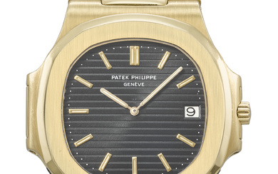 PATEK PHILIPPE. A VERY RARE AND ATTRACTIVE 18K GOLD AUTOMATIC...