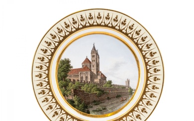 PORCELAIN PLATE WITH THE 'DOM ZU SPEYER' (SPEYER CATHEDRAL)