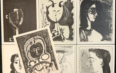 Pablo Picasso - A folio of seven Lithographic prints - Tête ...