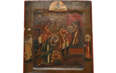 Painted Wood Eastern Orthodox Icon.