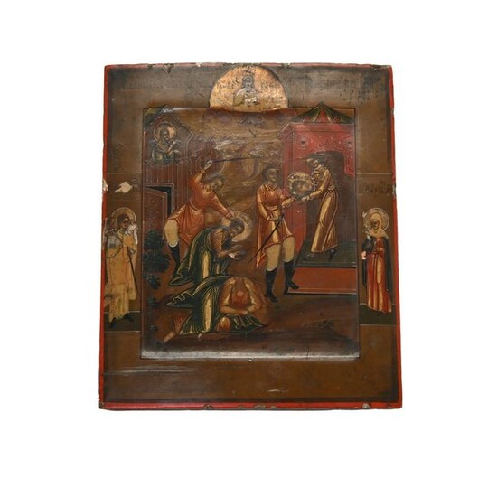 Painted Wood Eastern Orthodox Icon.