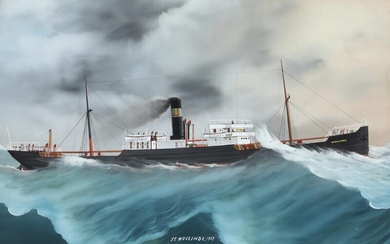 Painter unknown, C. 1900 A ship's portrait of “SS Woclinde”, 1907. Unsigned....