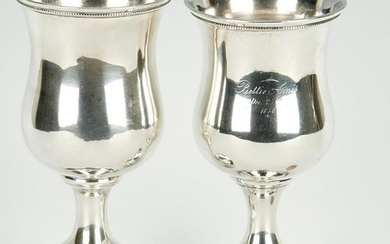 Pair Kitts KY Coin Silver Goblets