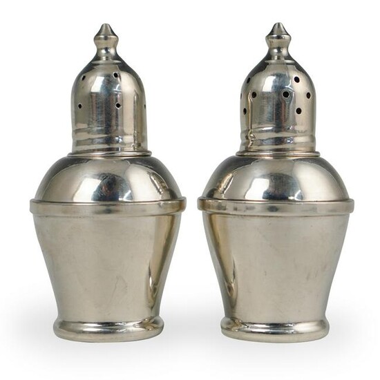 Pair Of Silver Overlay Salt and Pepper Shakers