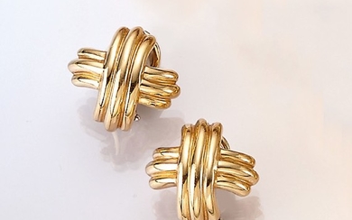 Pair of 18 kt gold TIFFANY&CO. earrings...