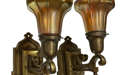 Pair of French Art Deco Style Bronze Sconces