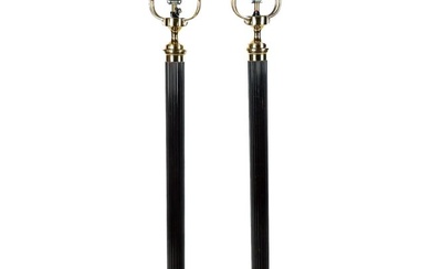 Pair of French-Style Reed Floor Lamps