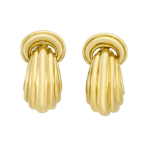 Pair of Gold Doorknocker Hoop Earrings, David Webb