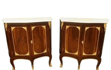 Pair of Louis XV Style Cabinets Commodes or Nightstands