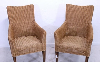 Pair of Modern Wicker Armchairs