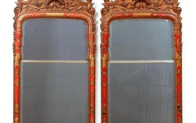 Pair of Queen Anne style Hall Mirrors