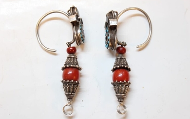 Pair of Tibetan Silver Earring