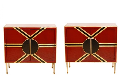Pair of chests of drawers. Murano glass. 1980