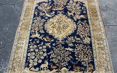 Persian silk and wool 7'5" x 4'9" rug
