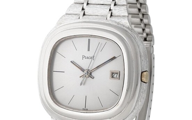 Piaget. Impressive and Precious Beta 21 Quartz Wristwatch in White Gold, Reference 15 101 With Silver Dial