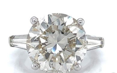 Platinum GIA Certified 11.28 Ct. Diamond Engagement Ring