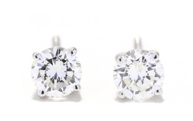 Platinum and Diamond Stud Earrings
