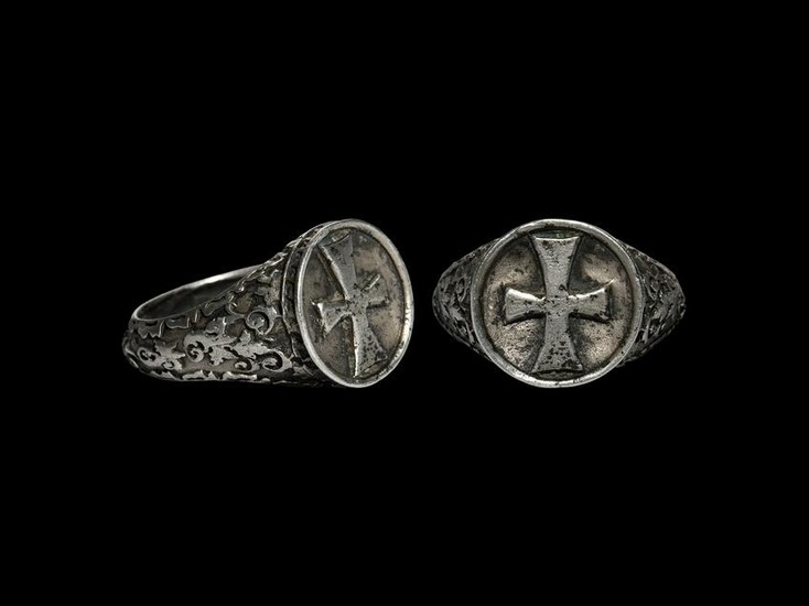 Post Medieval Silver Ring with Cross