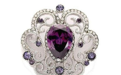 Purple Swarovski Crystal Brooch