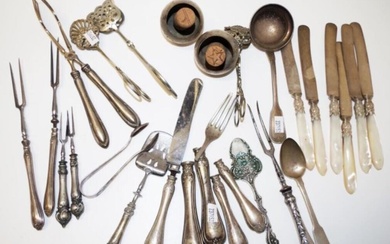 Quantity of antique silver & silver plated cutlery