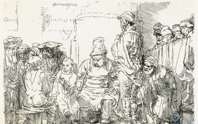 REMBRANDT VAN RIJN, Christ Seated Disputing with the Doctors.