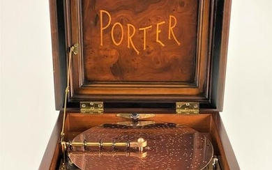 Rare Porter Musix Box in Highly Detailed Inlaid Case