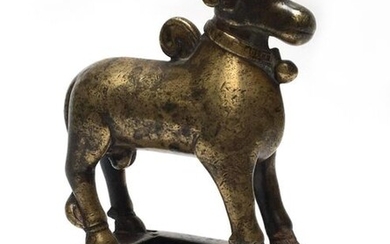 Representation of the sacred cow Nandi in bronze....
