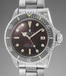Rolex, Ref. 1665 inside caseback stamped IV.67 and 764 An impressive and attractive stainless steel wristwatch with date, center seconds, tobacco "tropical" dial, helium escape valve and bracelet