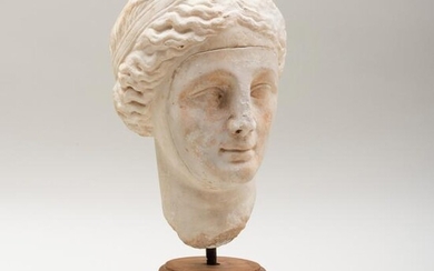 Roman Carved Marble Bust of a Woman