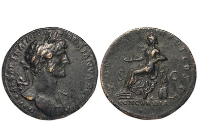 Roman Imperial: Hadrian AE Sestertius, Rome 117 AD, Concordi...