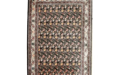 Room-Sized Hand-Woven Floral Carpet