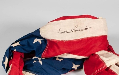 Roosevelt, Franklin Delano (1882-1945) Signed Flag.