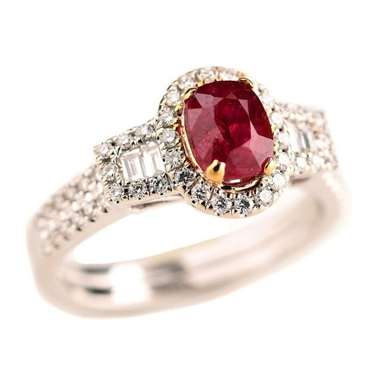 Ruby, Diamond, 14k Gold Ring.