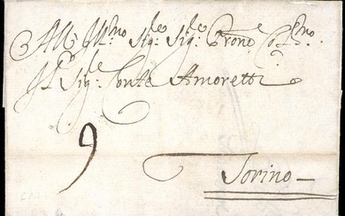 SARDEGNA-SPAGNA 1703 - Lettera prefilatelica da Cadice 25/8/1703 a Torino,...