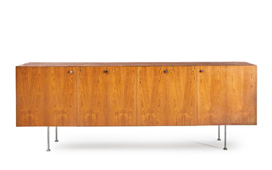 SIDEBOARD ATTRIBUTED TO POUL NORREKLIT, Denmark, c. 1960, rosewood, rosewood...