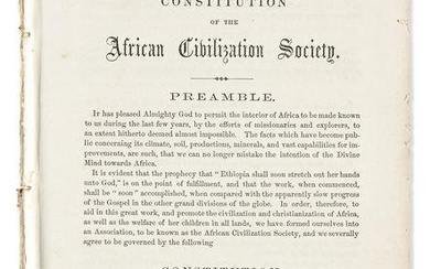 (SLAVERY & ABOLITION.) Constitution of the African Civilization Society