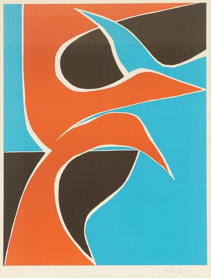 SOLD. Richard Mortensen: "Chiaggia", 1984. Signed Mortensen 84, 87/150. Lithograph in colours. Visible size 69 x 52 cm. – Bruun Rasmussen Auctioneers of Fine Art