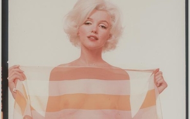 STERN, BERT (1929-2013) Marilyn Monroe with a striped scarf