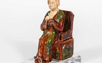 Sancai-glazed Earthenware Female Figure