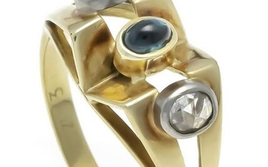 Sapphire diamond rose ring GG/