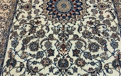 Semi Antique Hand Woven Persian Silk&Wool Nain 6.11x4.2