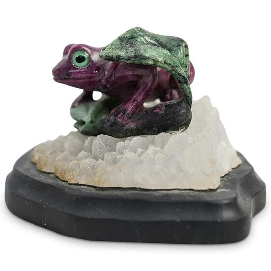 Semi-Precious Stone Carved Frog