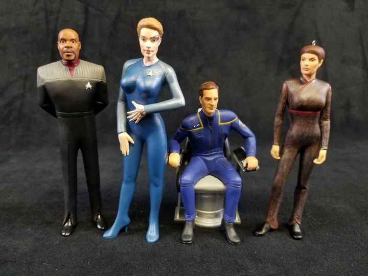 Set of 4 Hallmark Star Trek Figurine Ornament