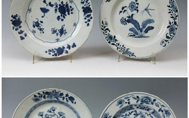 Set of four plates; Company of the Indies, 18th century. Ceramics. They have minor flaws.